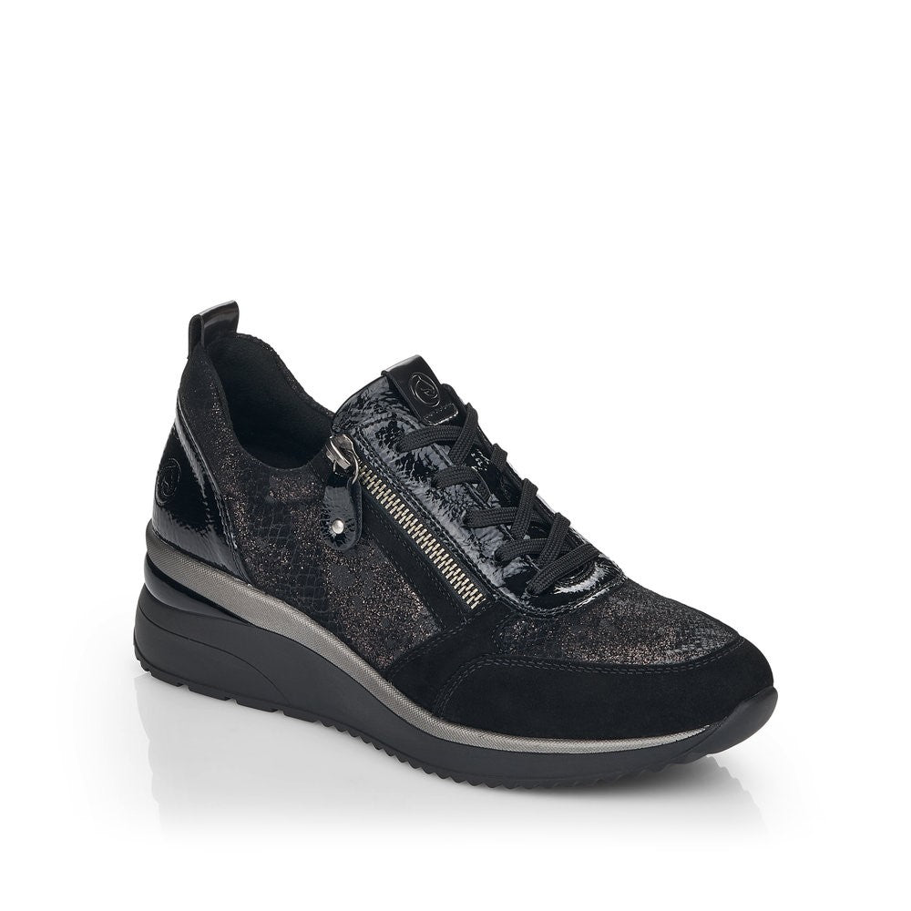 Achat chaussures Remonte Femme Chaussure montante, vente Remonte R8271-01 - Basket  montante Femme noire zippee